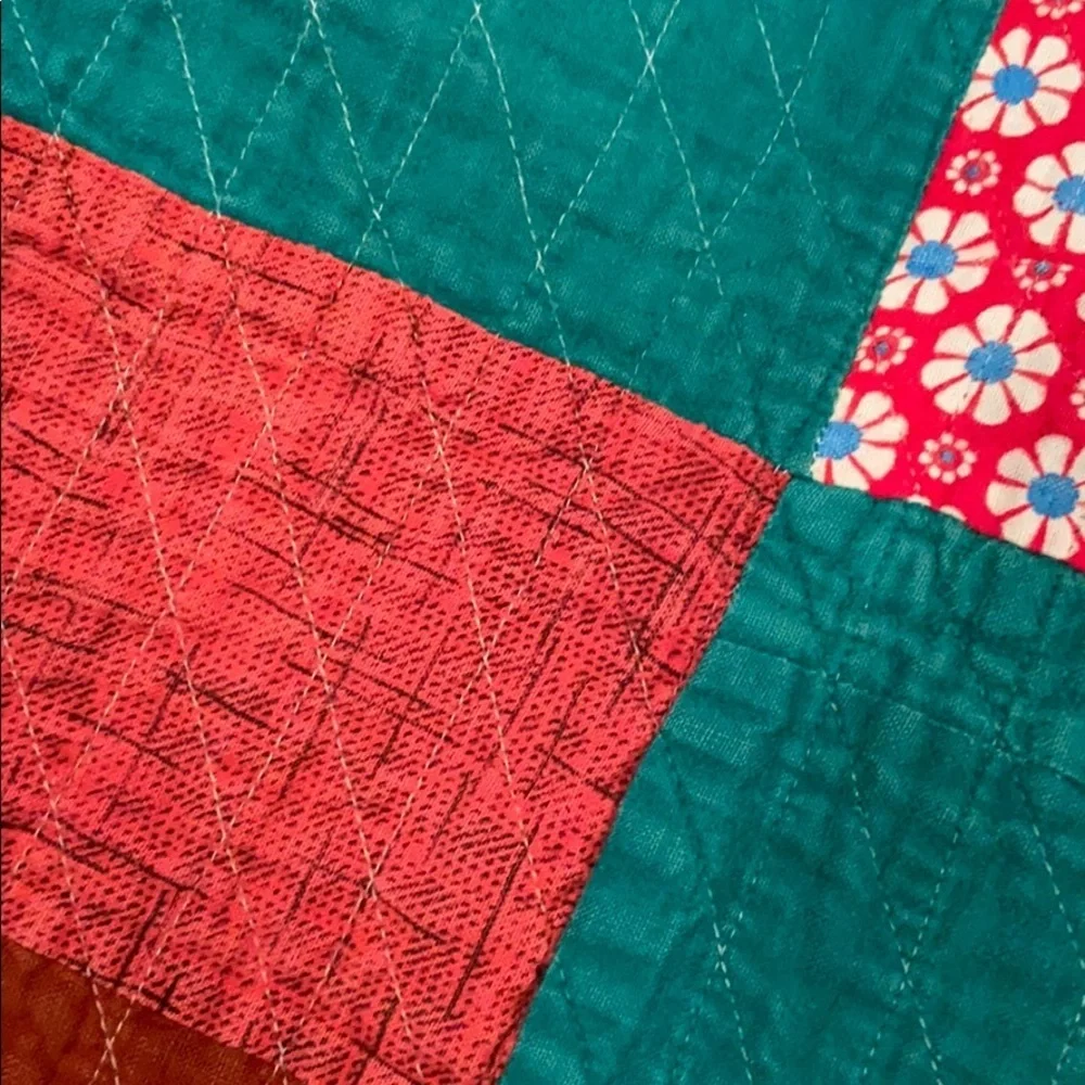 Vintage Handmade Pieced Quilt Reversible